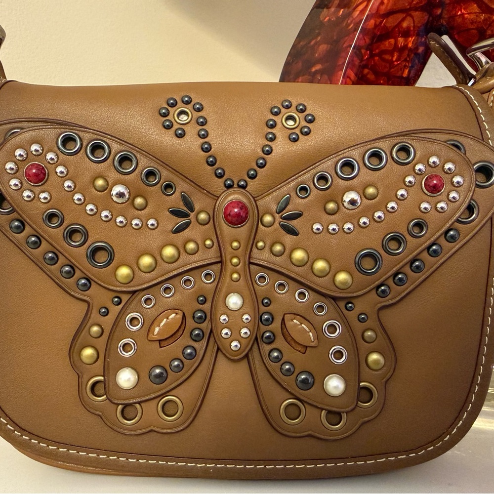 Butterfly-Studded Coach Crossbody Bag - Picture 2 of 15